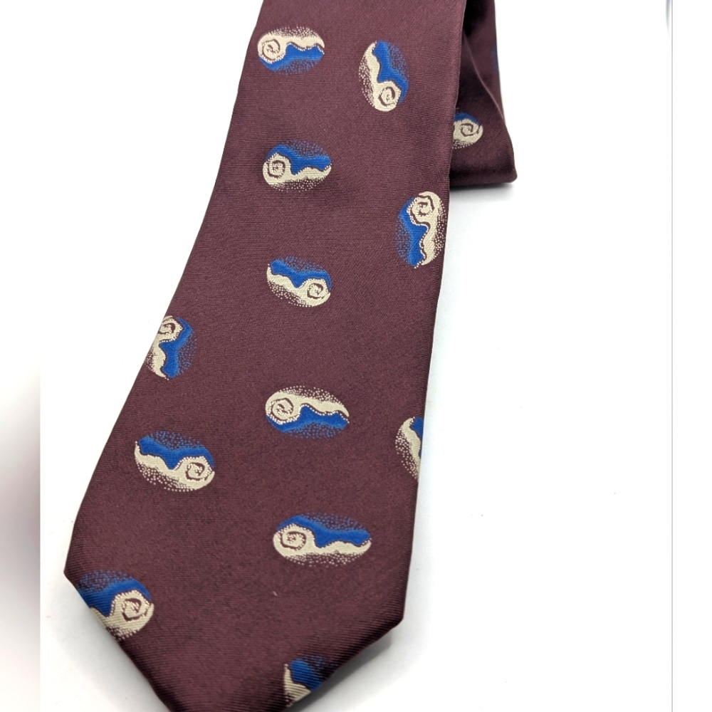Enrico Capucci Elegant Brown Tie with Blue and‎ Cream Accents